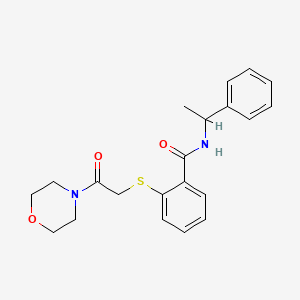 2-{[2-(4-morpholinyl)-2-oxoethyl]thio}-N-(1-phenylethyl)benzamide