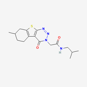 molecular formula C16H22N4O2S B4442823 N-isobutyl-2-(7-methyl-4-oxo-5,6,7,8-tetrahydro[1]benzothieno[2,3-d][1,2,3]triazin-3(4H)-yl)acetamide 