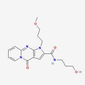 molecular formula C18H22N4O4 B4442831 N-(3-hydroxypropyl)-1-(3-methoxypropyl)-4-oxo-1,4-dihydropyrido[1,2-a]pyrrolo[2,3-d]pyrimidine-2-carboxamide 