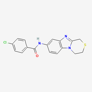 4-chloro-N-(3,4-dihydro-1H-[1,4]thiazino[4,3-a]benzimidazol-8-yl)benzamide