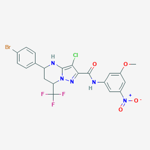 5-(4-bromophenyl)-3-chloro-N-(3-methoxy-5-nitrophenyl)-7-(trifluoromethyl)-4,5,6,7-tetrahydropyrazolo[1,5-a]pyrimidine-2-carboxamide