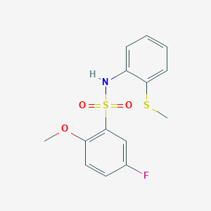 5-fluoro-2-methoxy-N-[2-(methylthio)phenyl]benzenesulfonamide