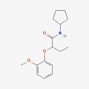 molecular formula C16H23NO3 B4442903 N-cyclopentyl-2-(2-methoxyphenoxy)butanamide 