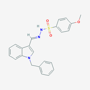 molecular formula C23H21N3O3S B444291 N'-[(1-benzyl-1H-indol-3-yl)methylene]-4-methoxybenzenesulfonohydrazide 