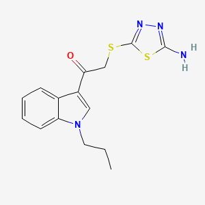 molecular formula C15H16N4OS2 B4442916 2-[(5-amino-1,3,4-thiadiazol-2-yl)thio]-1-(1-propyl-1H-indol-3-yl)ethanone 