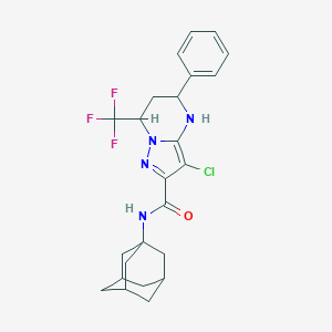 molecular formula C24H26ClF3N4O B444295 N-(1-adamantyl)-3-chloro-5-phenyl-7-(trifluoromethyl)-4,5,6,7-tetrahydropyrazolo[1,5-a]pyrimidine-2-carboxamide 