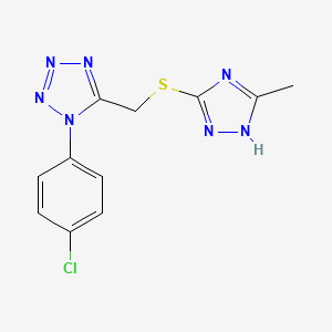 1-(4-chlorophenyl)-5-{[(5-methyl-4H-1,2,4-triazol-3-yl)thio]methyl}-1H-tetrazole