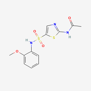 molecular formula C12H13N3O4S2 B4442967 N-(5-{[(2-methoxyphenyl)amino]sulfonyl}-1,3-thiazol-2-yl)acetamide 