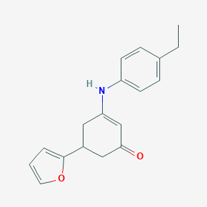 molecular formula C18H19NO2 B444297 3-(4-Ethylanilino)-5-(2-furyl)cyclohex-2-en-1-one CAS No. 351013-81-5