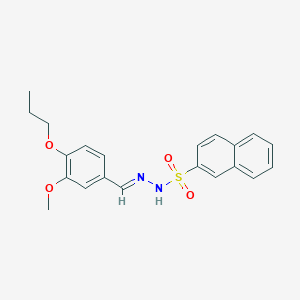 molecular formula C21H22N2O4S B444298 N'-(3-methoxy-4-propoxybenzylidene)-2-naphthalenesulfonohydrazide CAS No. 6131-19-7
