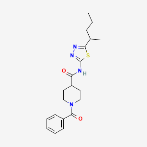 1-benzoyl-N-[5-(1-methylbutyl)-1,3,4-thiadiazol-2-yl]-4-piperidinecarboxamide