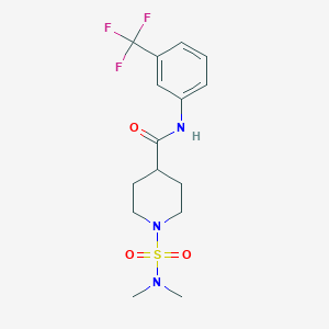 molecular formula C15H20F3N3O3S B4443003 1-[(dimethylamino)sulfonyl]-N-[3-(trifluoromethyl)phenyl]-4-piperidinecarboxamide 