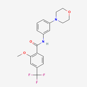 2-methoxy-N-[3-(4-morpholinyl)phenyl]-4-(trifluoromethyl)benzamide