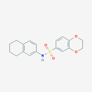 molecular formula C18H19NO4S B4443066 N-(5,6,7,8-tetrahydro-2-naphthalenyl)-2,3-dihydro-1,4-benzodioxine-6-sulfonamide 