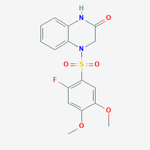 molecular formula C16H15FN2O5S B4443095 4-[(2-fluoro-4,5-dimethoxyphenyl)sulfonyl]-3,4-dihydro-2(1H)-quinoxalinone 