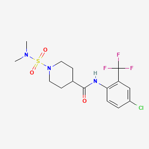 molecular formula C15H19ClF3N3O3S B4443103 N-[4-chloro-2-(trifluoromethyl)phenyl]-1-[(dimethylamino)sulfonyl]-4-piperidinecarboxamide 