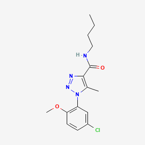 molecular formula C15H19ClN4O2 B4443110 N-butyl-1-(5-chloro-2-methoxyphenyl)-5-methyl-1H-1,2,3-triazole-4-carboxamide 