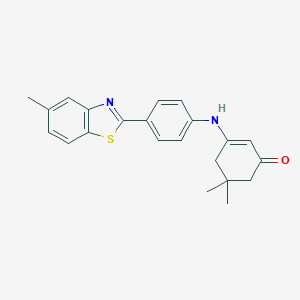molecular formula C22H22N2OS B444312 5,5-Dimethyl-3-[4-(5-methyl-1,3-benzothiazol-2-yl)anilino]-2-cyclohexen-1-one 