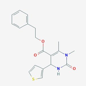 molecular formula C19H20N2O3S B444315 2-Phenylethyl 1,6-dimethyl-2-oxo-4-(3-thienyl)-1,2,3,4-tetrahydro-5-pyrimidinecarboxylate 