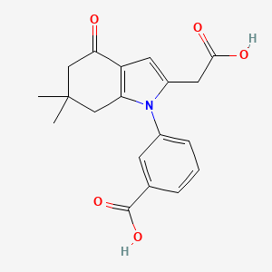 3-[2-(carboxymethyl)-6,6-dimethyl-4-oxo-4,5,6,7-tetrahydro-1H-indol-1-yl]benzoic acid