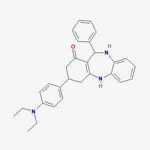 molecular formula C29H31N3O B444322 9-[4-(Diethylamino)phenyl]-6-phenyl-5,6,8,9,10,11-hexahydrobenzo[b][1,4]benzodiazepin-7-one CAS No. 354538-31-1