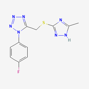 1-(4-fluorophenyl)-5-{[(5-methyl-1H-1,2,4-triazol-3-yl)thio]methyl}-1H-tetrazole