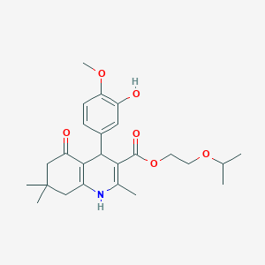 2-Isopropoxyethyl 4-(3-hydroxy-4-methoxyphenyl)-2,7,7-trimethyl-5-oxo-1,4,5,6,7,8-hexahydro-3-quinolinecarboxylate