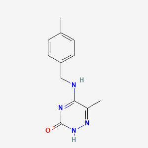 molecular formula C12H14N4O B4443250 6-methyl-5-[(4-methylbenzyl)amino]-1,2,4-triazin-3(2H)-one 