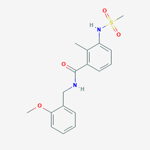 molecular formula C17H20N2O4S B4443264 N-(2-methoxybenzyl)-2-methyl-3-[(methylsulfonyl)amino]benzamide 