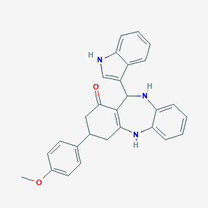 6-(1H-indol-3-yl)-9-(4-methoxyphenyl)-5,6,8,9,10,11-hexahydrobenzo[b][1,4]benzodiazepin-7-one