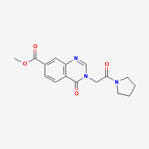 molecular formula C16H17N3O4 B4443297 methyl 4-oxo-3-[2-oxo-2-(1-pyrrolidinyl)ethyl]-3,4-dihydro-7-quinazolinecarboxylate 