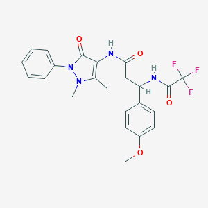 N-(1,5-dimethyl-3-oxo-2-phenyl-2,3-dihydro-1H-pyrazol-4-yl)-3-(4-methoxyphenyl)-3-[(trifluoroacetyl)amino]propanamide