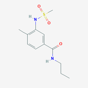 molecular formula C12H18N2O3S B4443322 4-methyl-3-[(methylsulfonyl)amino]-N-propylbenzamide 