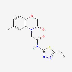 molecular formula C15H16N4O3S B4443328 N-(5-ethyl-1,3,4-thiadiazol-2-yl)-2-(6-methyl-3-oxo-2,3-dihydro-4H-1,4-benzoxazin-4-yl)acetamide 