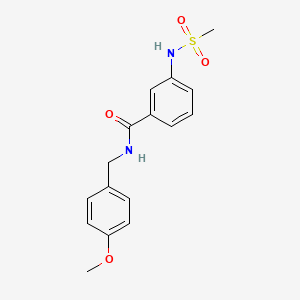 molecular formula C16H18N2O4S B4443336 N-(4-methoxybenzyl)-3-[(methylsulfonyl)amino]benzamide 