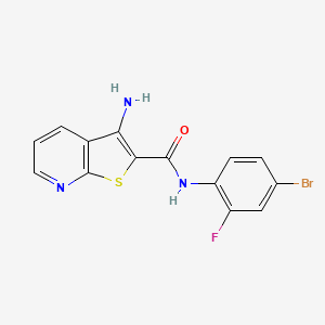 molecular formula C14H9BrFN3OS B4443353 3-amino-N-(4-bromo-2-fluorophenyl)thieno[2,3-b]pyridine-2-carboxamide 