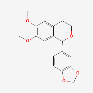 molecular formula C18H18O5 B4443362 1-(1,3-benzodioxol-5-yl)-6,7-dimethoxy-3,4-dihydro-1H-isochromene 