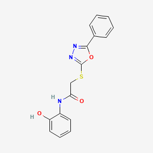 molecular formula C16H13N3O3S B4443374 N-(2-hydroxyphenyl)-2-[(5-phenyl-1,3,4-oxadiazol-2-yl)thio]acetamide 