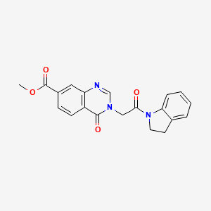 methyl 3-[2-(2,3-dihydro-1H-indol-1-yl)-2-oxoethyl]-4-oxo-3,4-dihydro-7-quinazolinecarboxylate