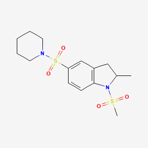 2-methyl-1-(methylsulfonyl)-5-(1-piperidinylsulfonyl)indoline