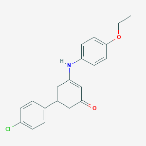 molecular formula C20H20ClNO2 B444345 5-(4-Chlorophenyl)-3-(4-ethoxyanilino)-2-cyclohexen-1-one 