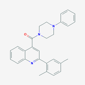 molecular formula C28H27N3O B444346 2-(2,5-Dimethylphenyl)-4-[(4-phenyl-1-piperazinyl)carbonyl]quinoline 