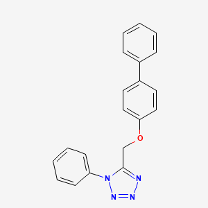 molecular formula C20H16N4O B4443496 5-[(4-biphenylyloxy)methyl]-1-phenyl-1H-tetrazole 