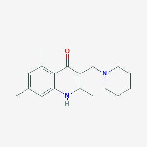 2,5,7-trimethyl-3-(1-piperidinylmethyl)-4-quinolinol