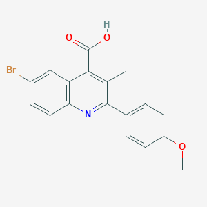 molecular formula C18H14BrNO3 B444351 6-Bromo-2-(4-methoxyphenyl)-3-methylquinoline-4-carboxylic acid CAS No. 354539-71-2