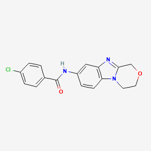 4-chloro-N-(3,4-dihydro-1H-[1,4]oxazino[4,3-a]benzimidazol-8-yl)benzamide