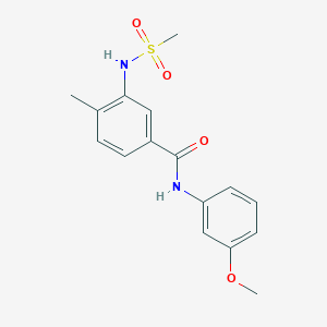 molecular formula C16H18N2O4S B4443531 N-(3-methoxyphenyl)-4-methyl-3-[(methylsulfonyl)amino]benzamide 