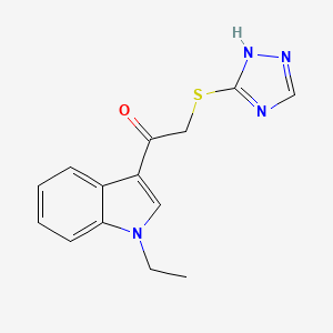 molecular formula C14H14N4OS B4443544 1-(1-ethyl-1H-indol-3-yl)-2-(4H-1,2,4-triazol-3-ylthio)ethanone 