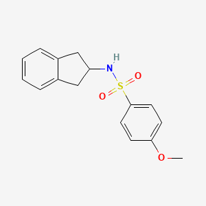 molecular formula C16H17NO3S B4443569 N-(2,3-dihydro-1H-inden-2-yl)-4-methoxybenzenesulfonamide 