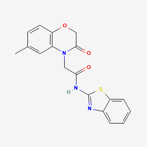 N-1,3-benzothiazol-2-yl-2-(6-methyl-3-oxo-2,3-dihydro-4H-1,4-benzoxazin-4-yl)acetamide